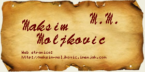 Maksim Moljković vizit kartica